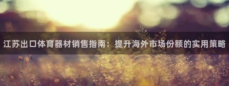 凯时国际app首页登录入口：江苏出口体育器材销售指南